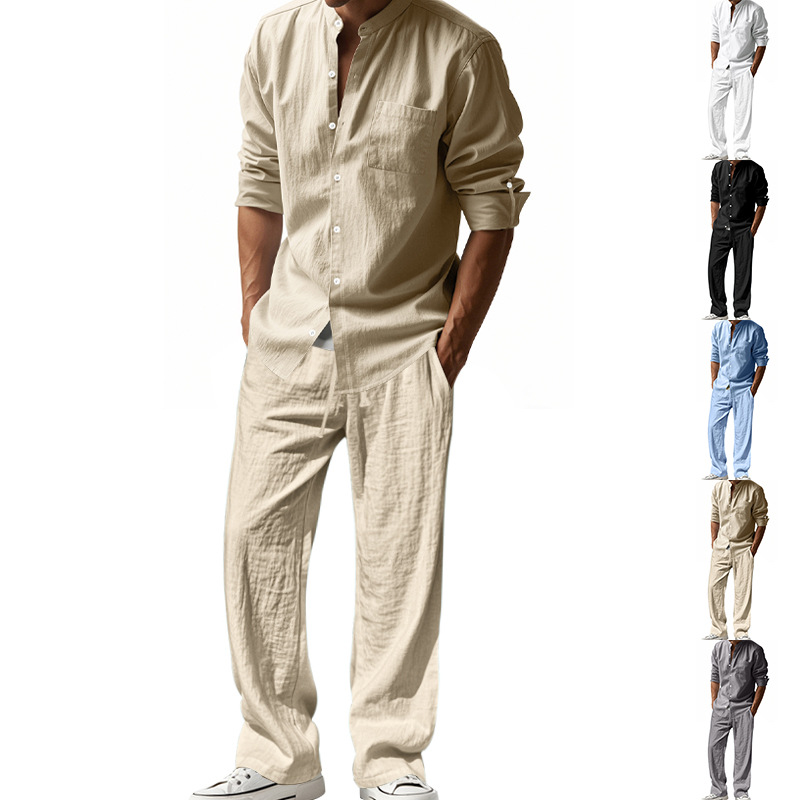 Loose Long-sleeved Trousers Shirt Outfit Men