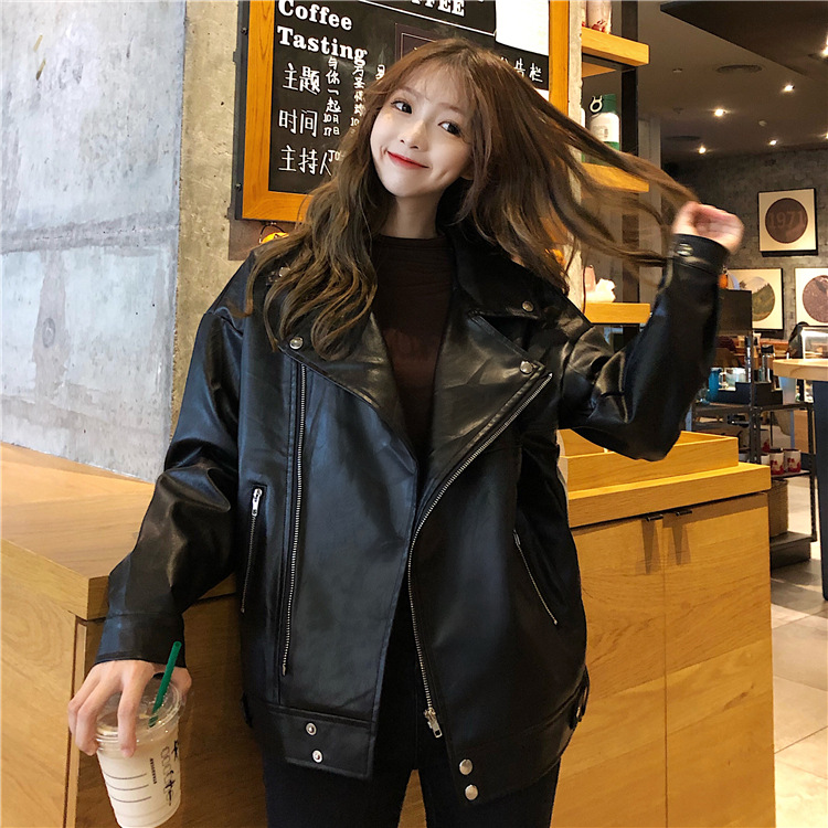 Leather Coat Women's Autumn Winter New Korean Loose Casual Wear Pu