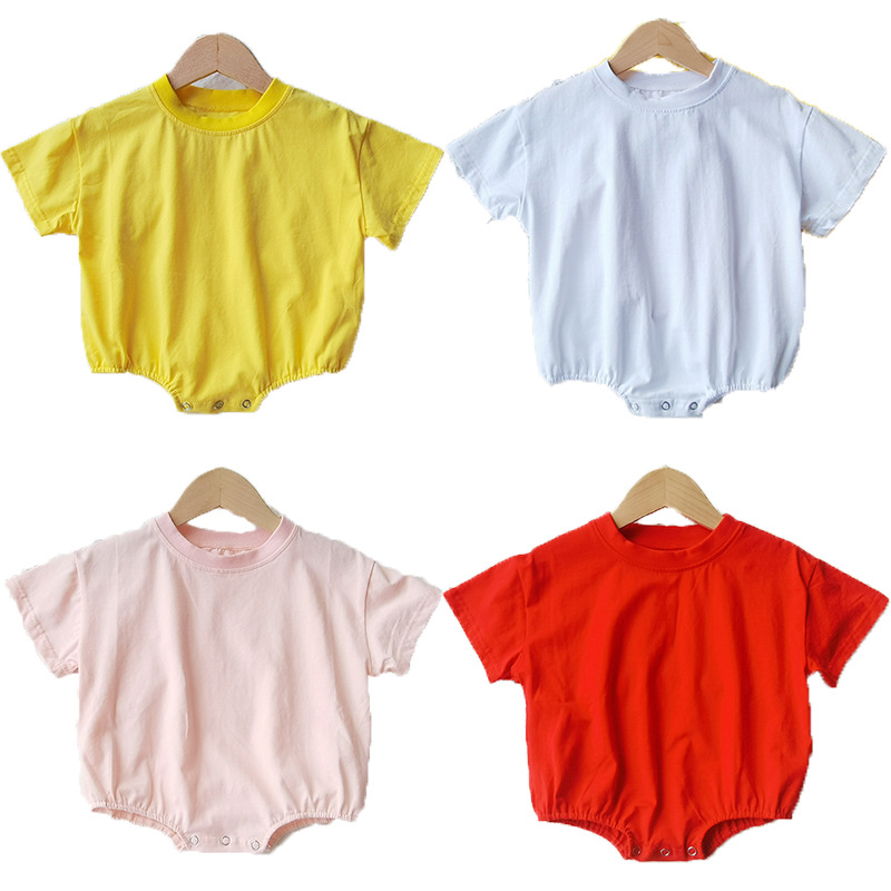 Summer Short Sleeve Triangle Rompers Loose