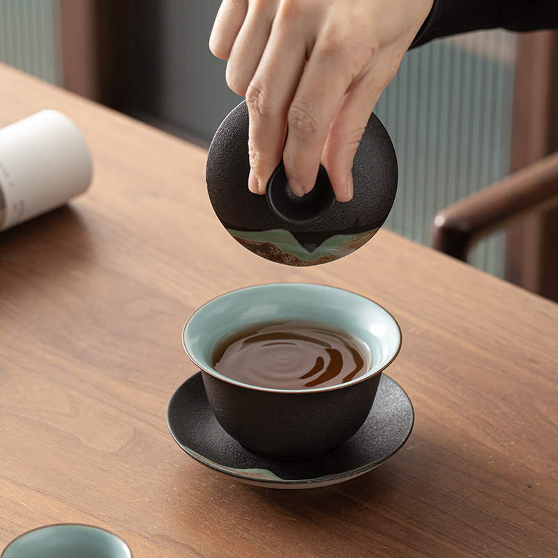 Hand Painted Yuanshan Stoneware Household Tea Set