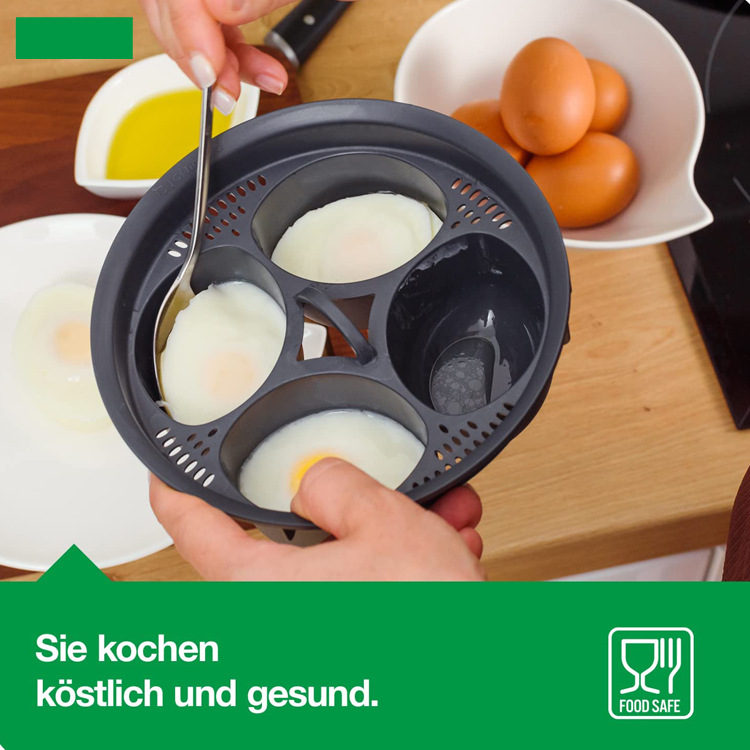 4 In1 Egg Poachers Cooker Tools Eggs Steamer Mold Tray Stand Kitchen