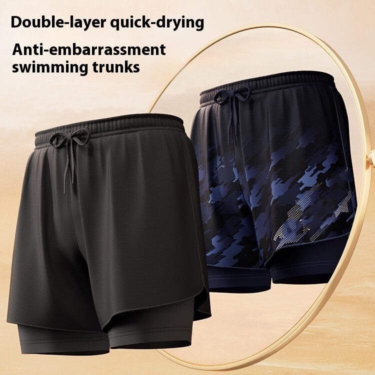 Men's Equipment Spring Pants Double-layer Swimming Trunks