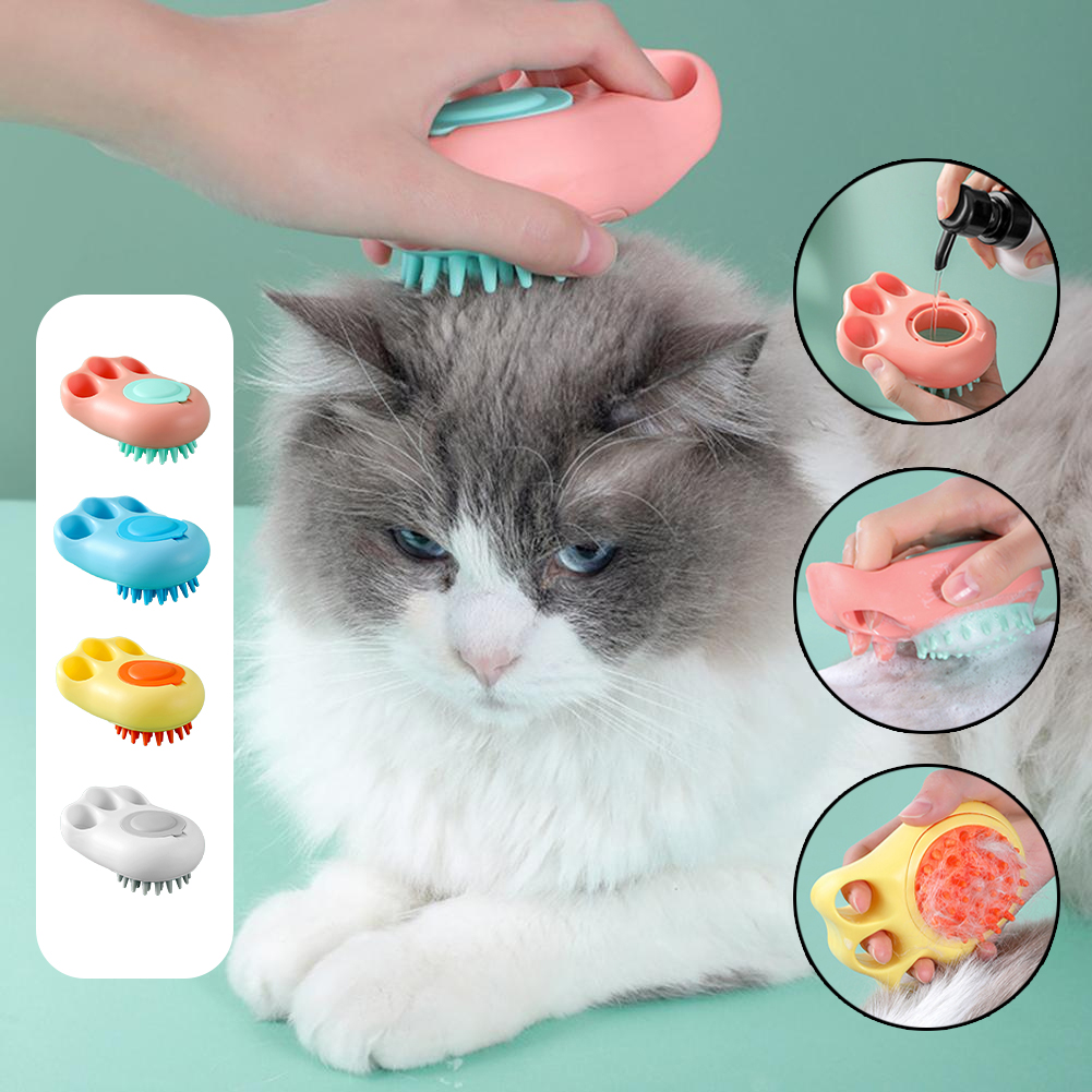 Durable Cat Paw Bath Brush Fine Foaming Labor-saving Cartoon Shape Pet