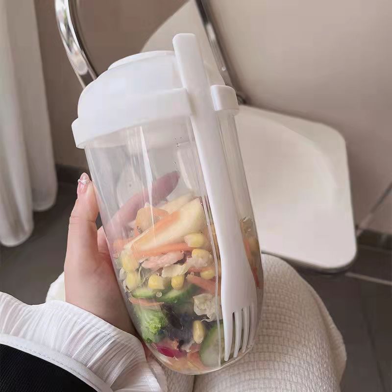 Breakfast Oatmeal Cereal Nut Yogurt Salad Cup Container Set With Fork