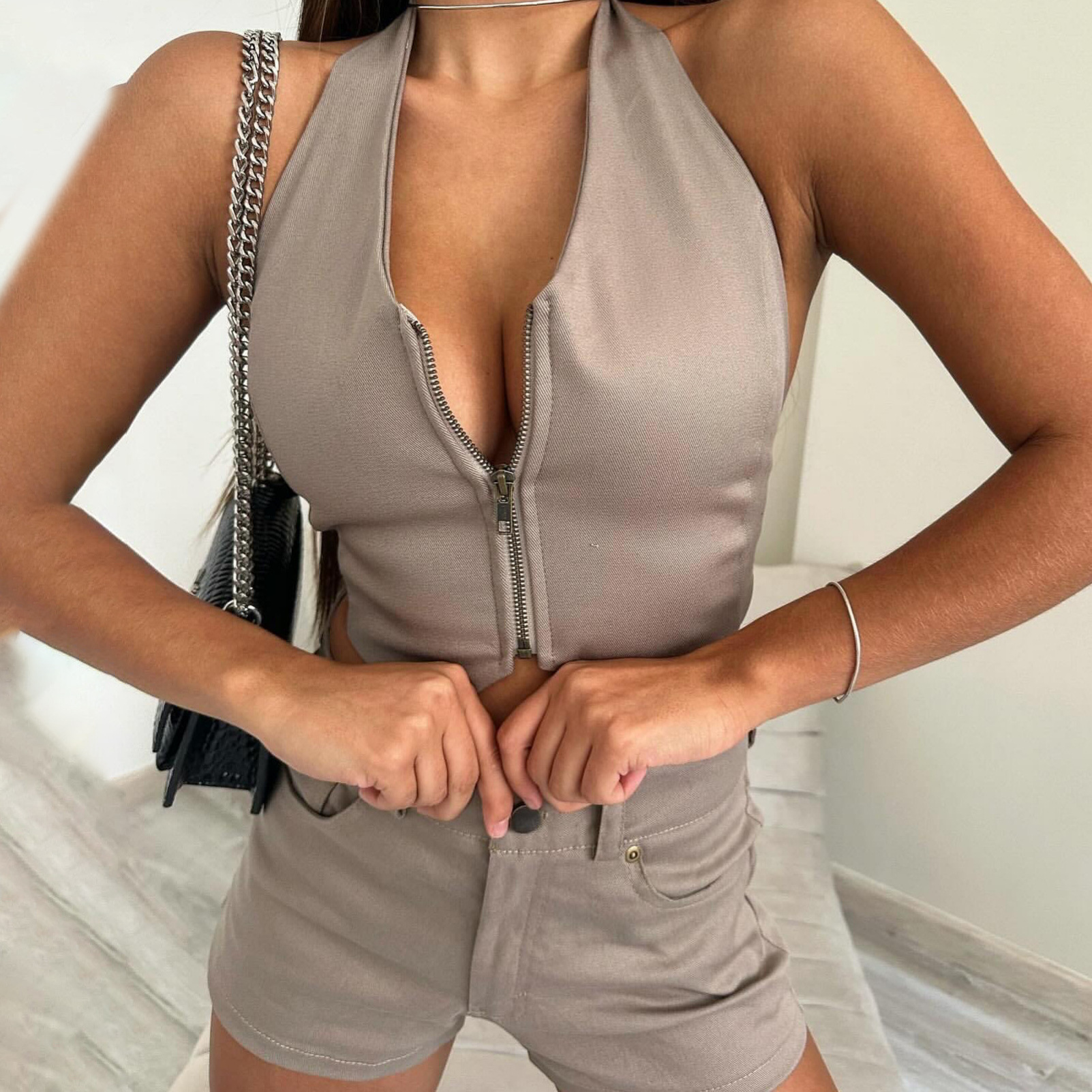 Women's Hip Shorts Two-piece Suit