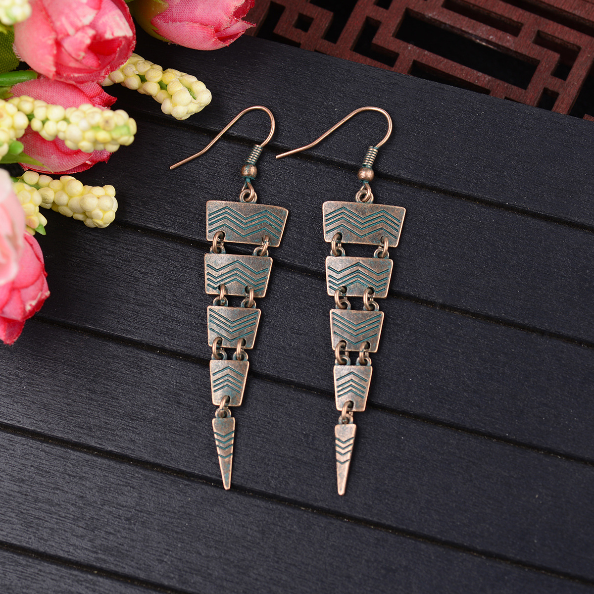 Indian Style Gypsy Wandering Geometric Triangle Stripe Bronze