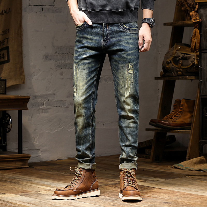 High-end Jeans Men's Stretch Nostalgic Retro