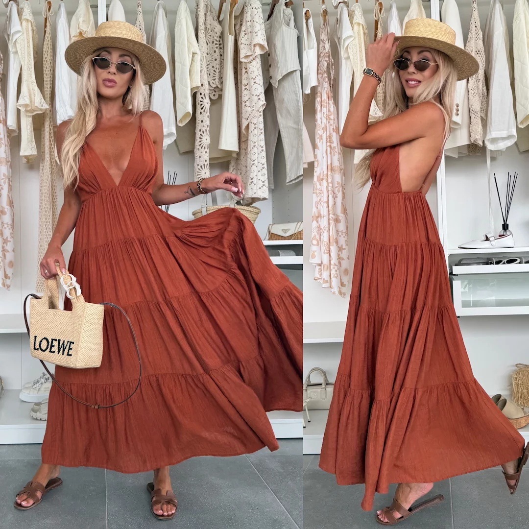 European And American Summer Sexy Fashion Suspenders Stitching Dress