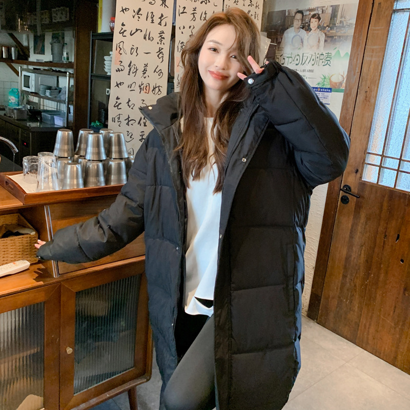 Long Overknee Down Cotton-padded Coat Same Style Winter Thickened Korean