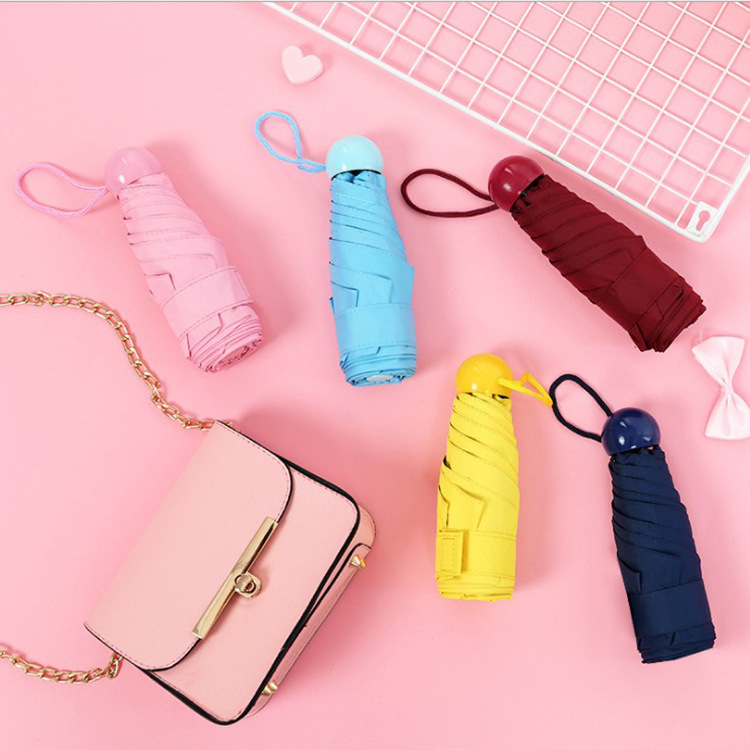 Capsule Umbrella 50 Off Black Rubber Ultra-light Mini Pocket Sun