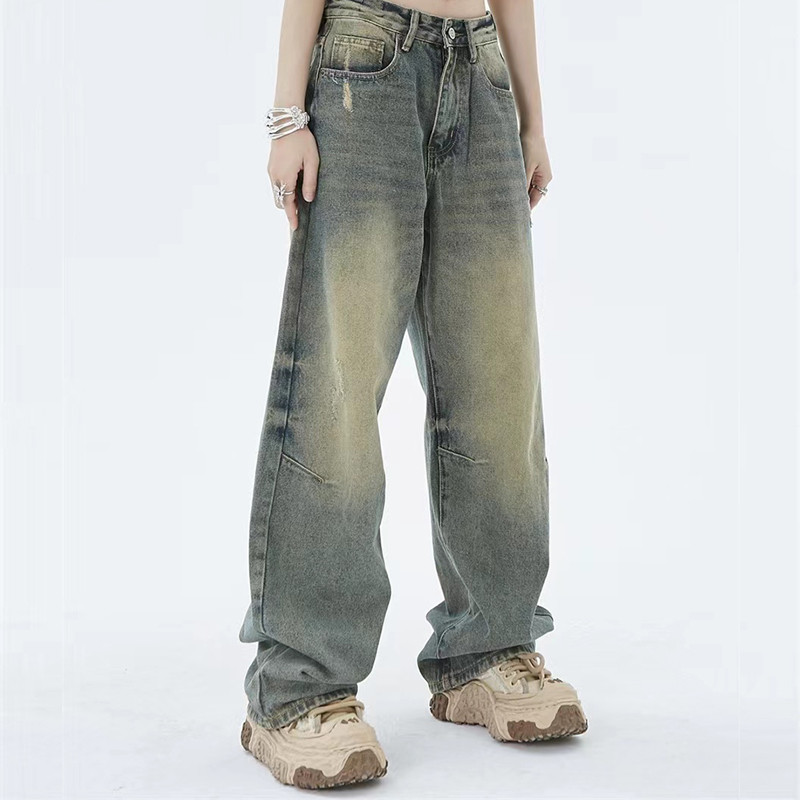 Washed Yellow Mud Jeans Men's High Street Trousers