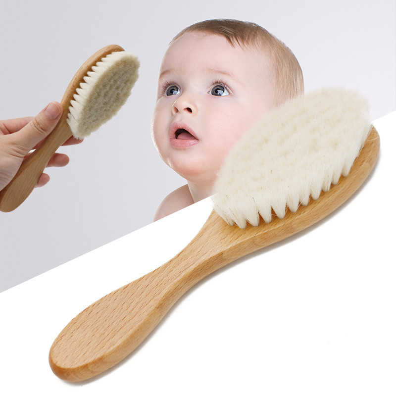 Baby Shampoo Brush Solid Wood Wool