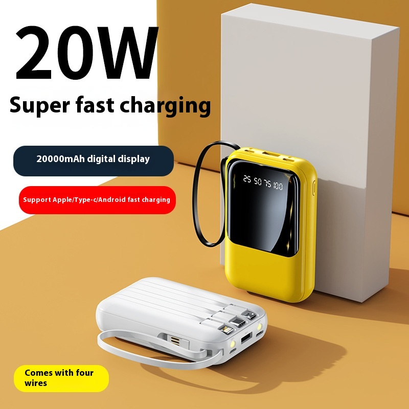 Small Super Fast Charge With Cable Power Bank