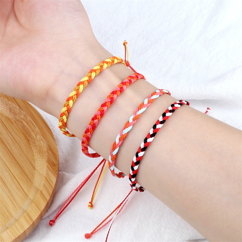 Braided Wax Thread Hand Strap Crafts Color Intersecting Three-strand