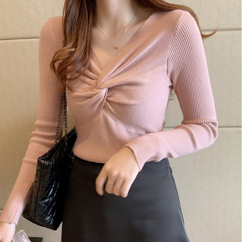 Autumn And Winter Clothing New Kinked Design Slim-fit Cashmere Knitwear