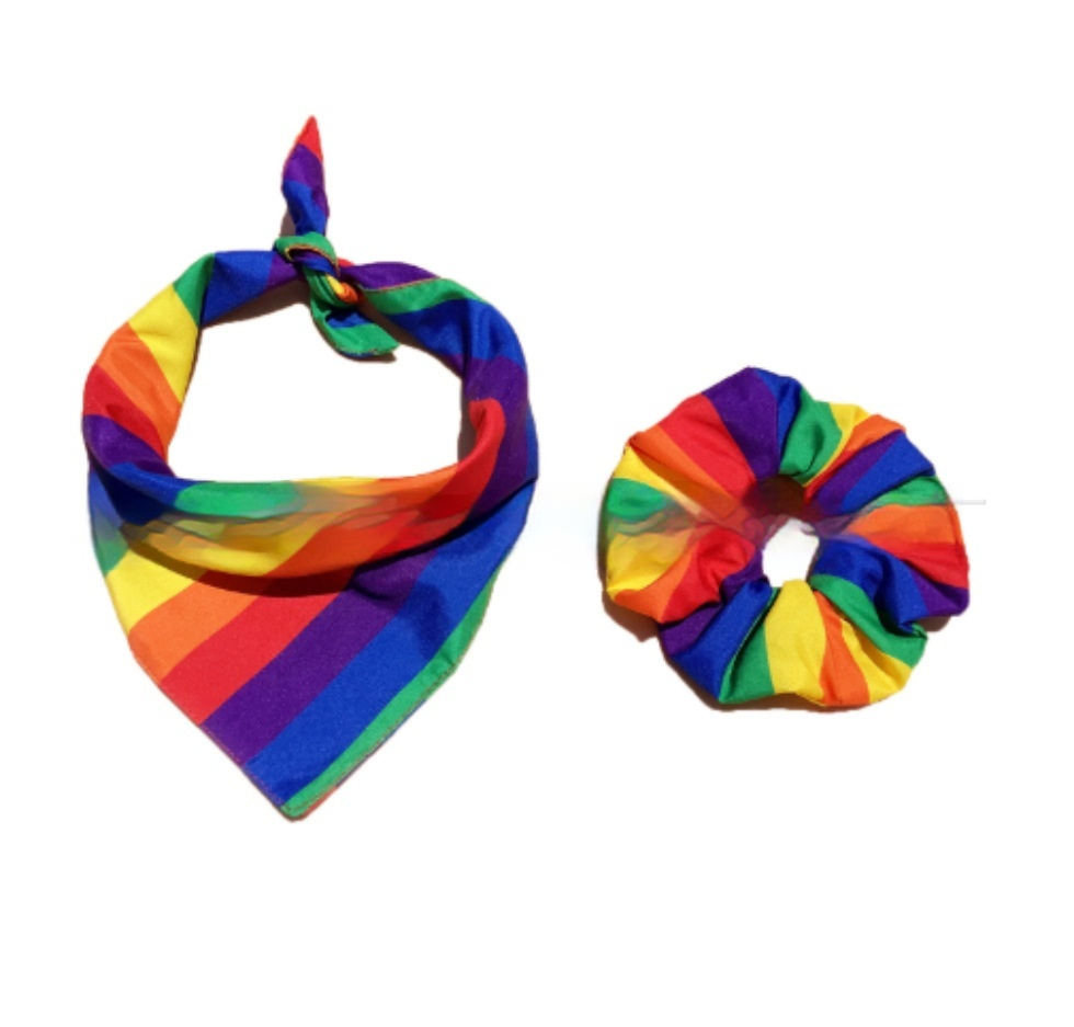 Polyester Rainbow Bar Square Towel Outdoor Hiphop Wind Large Intestine