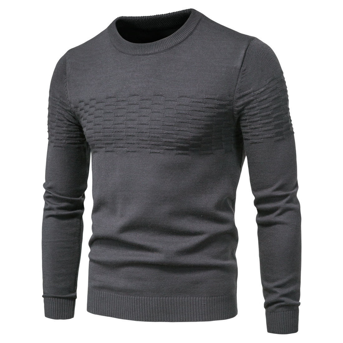 Men's Casual Slim Pullover Round Neck Bottoming Shirt