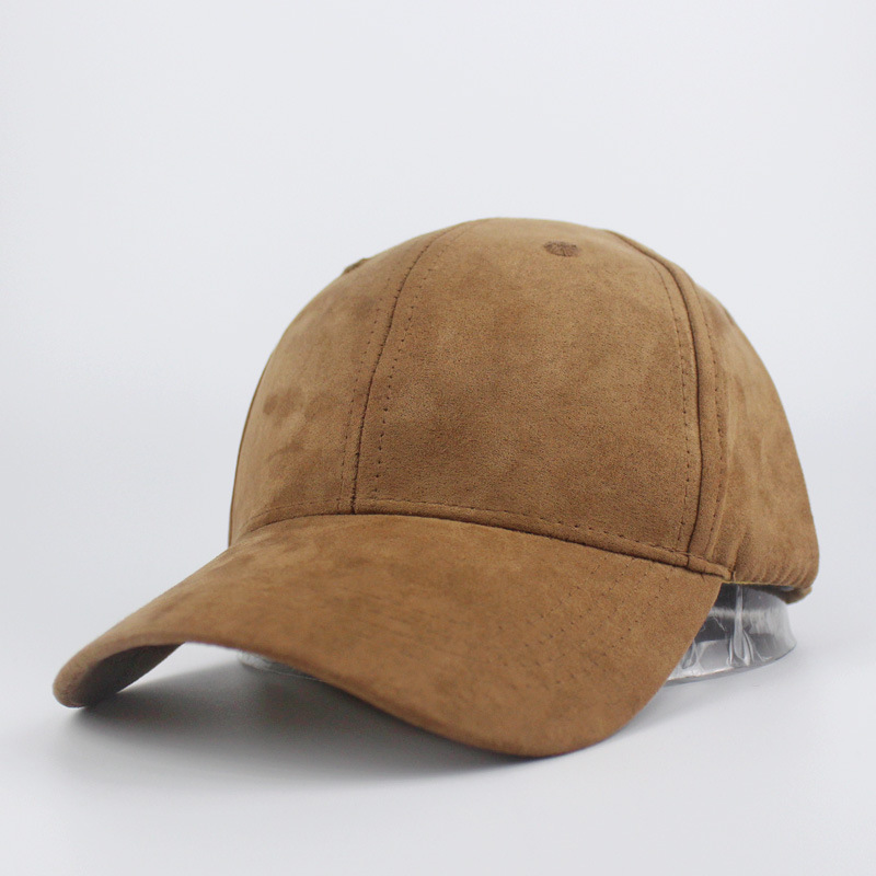 Suede Baseball Hat Solid Color Peaked Black Brown Summer Sun
