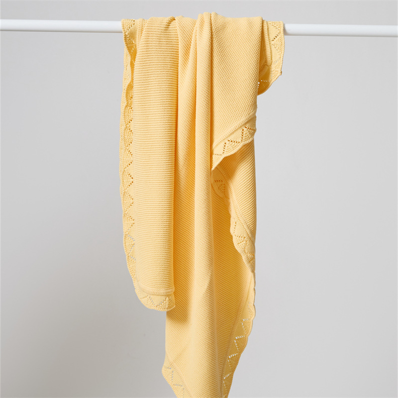 Solid Color Class A Children's Cotton Knitted Blanket