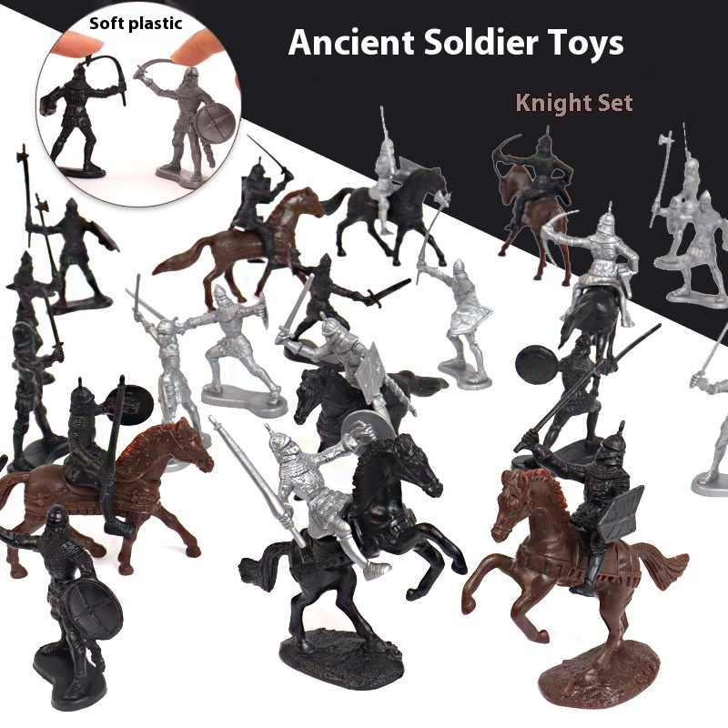 52pcs Cavalry Riding Model Suit Static Military Soldier 60pcs Ancient