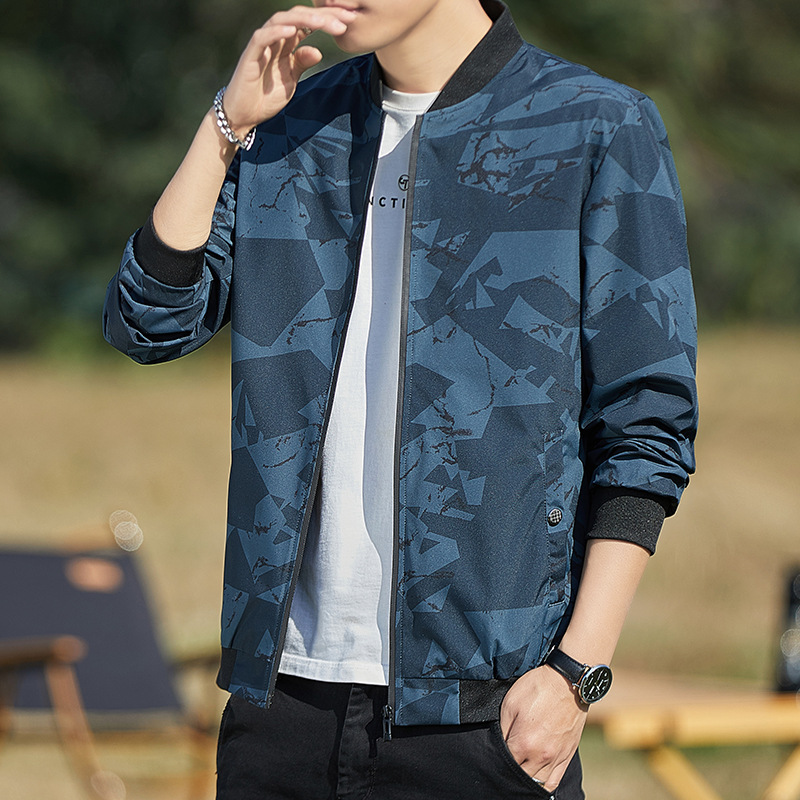 Men's Jacket Stand Collar Casual Baseball Uniform Thin Camouflage