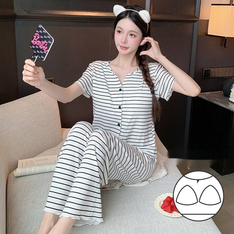 Thin Short-sleeved Trousers High-grade Pajamas Women's Suit
