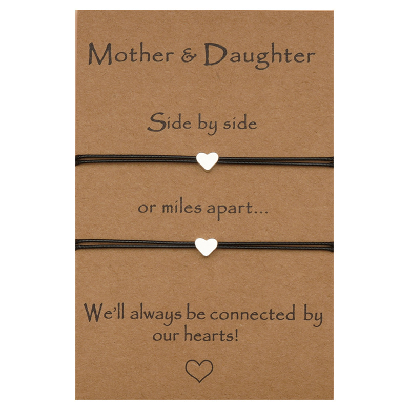 Heartshaped Adjustable Mothers Day Card Bracelet