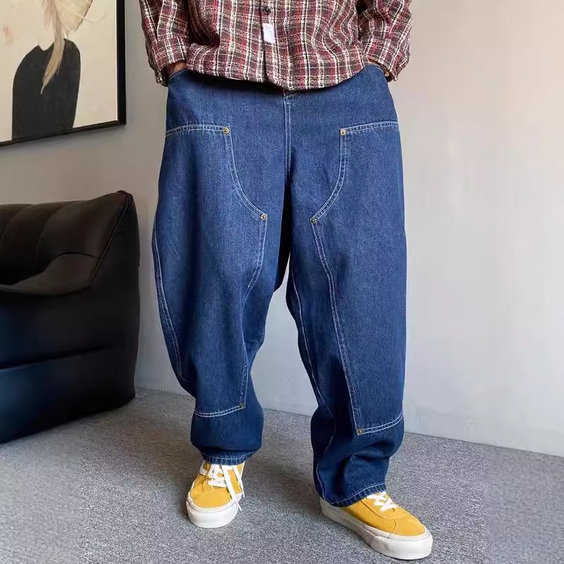 American Casual Pu Shuai Retro Workwear Jeans