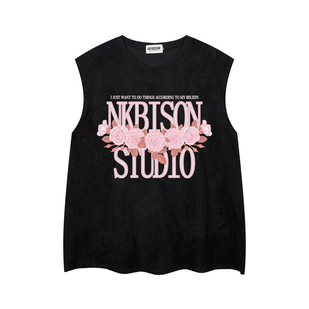 Flower Letter Printed Waistcoat For Men