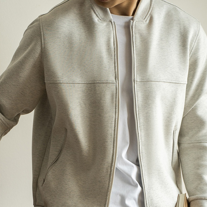 Heavy Japanese Cotton Baseball Collar Loose Zip Coat