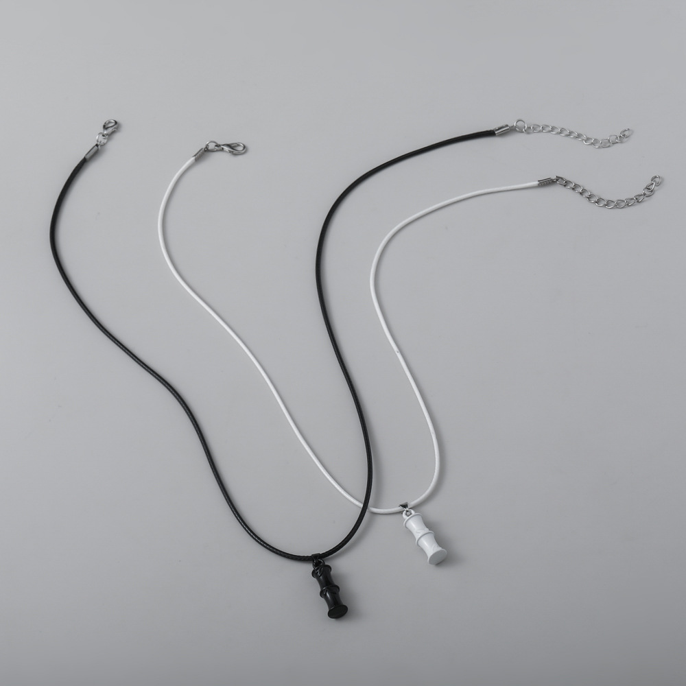 Whistle Adjustable Decompression Round Tube Pendant Necklace