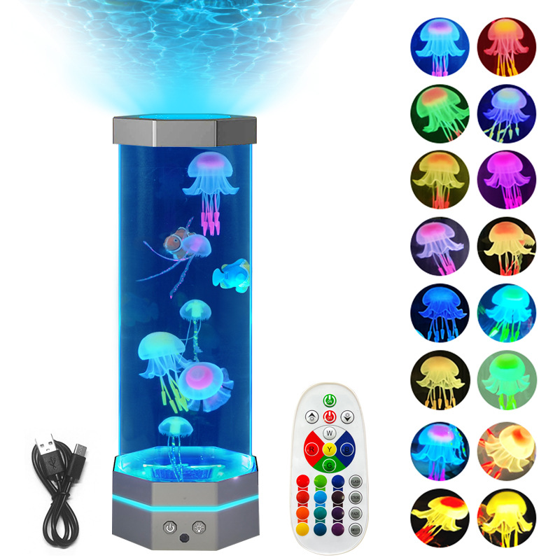 Jellyfish Lava Lamp 17 Colors Changing 15inch With Remote Control USB