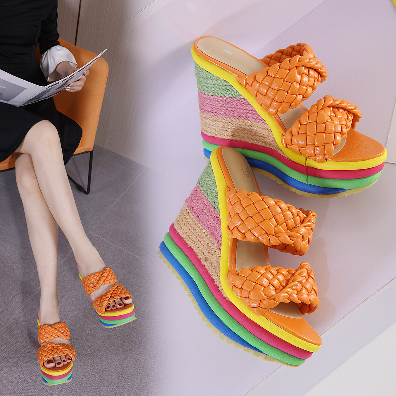 Women's Wedge Rainbow Sandals