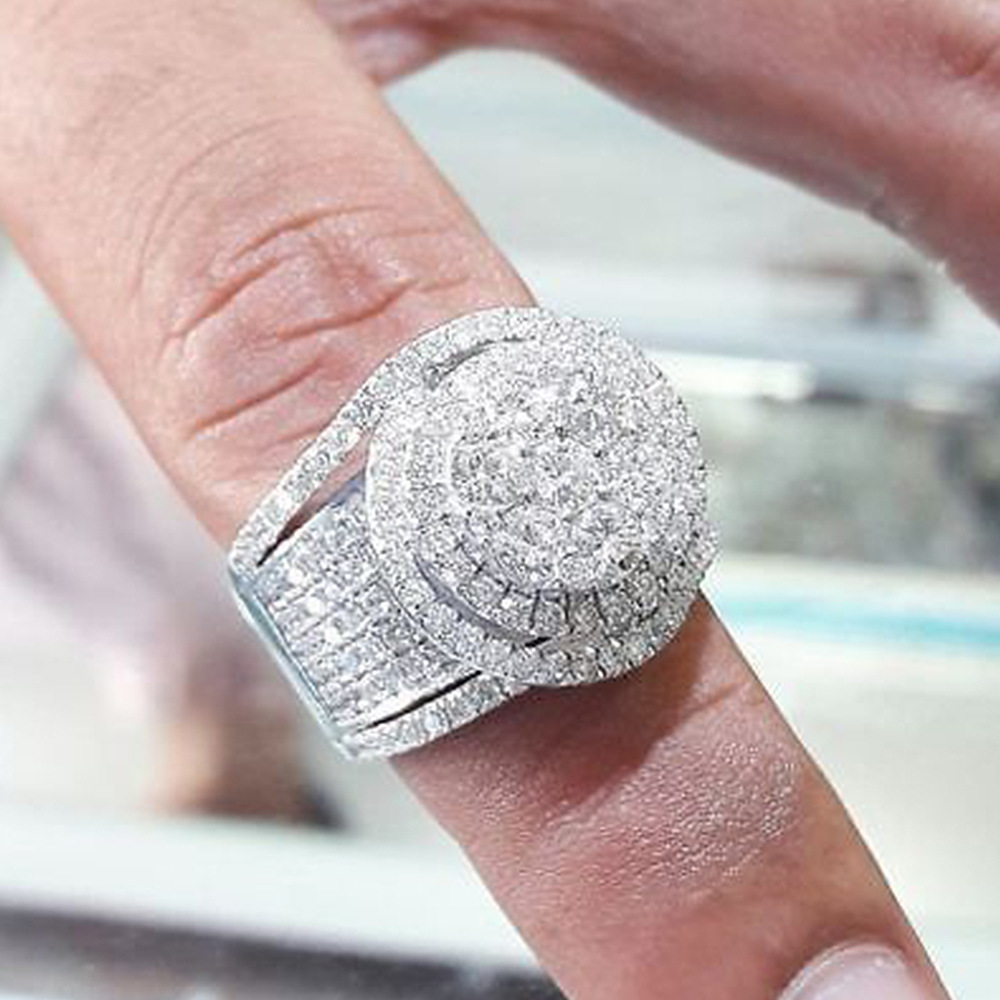Male Hip Hop Style Zircon Ring