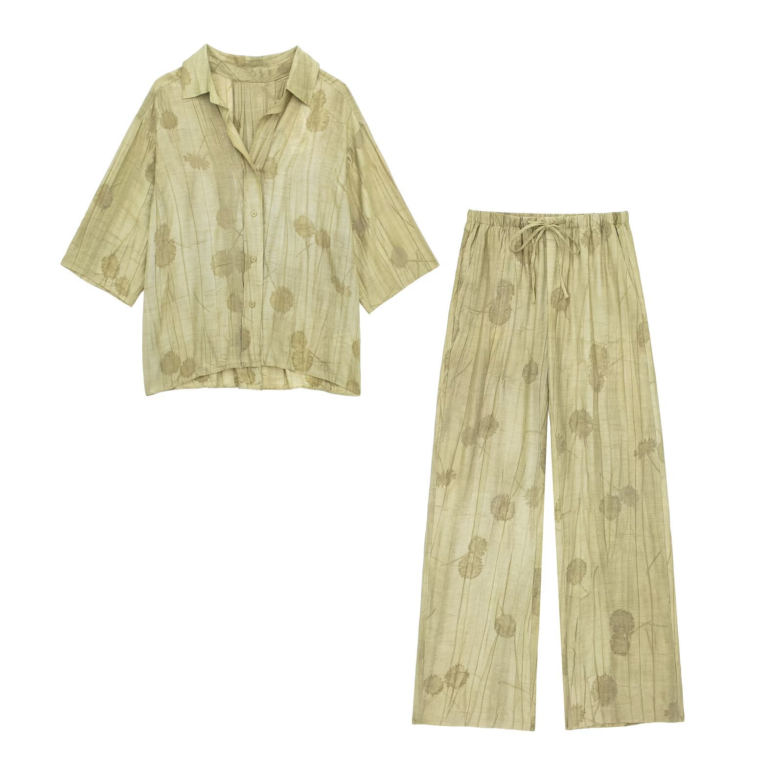Jacquard Loose-fitting Shirt Casual Pants Suit