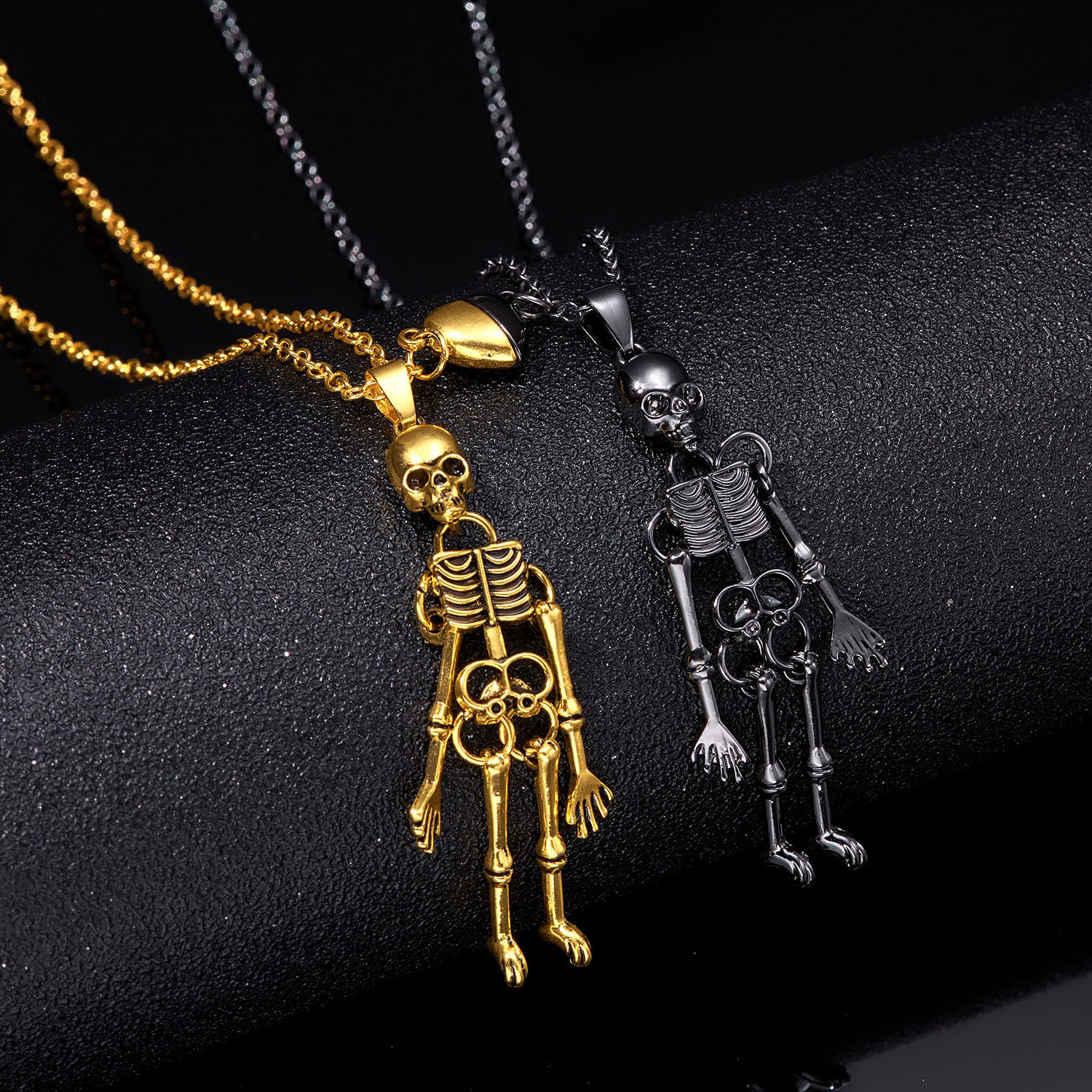 Vintage Skull Ghost Necklace Hand In