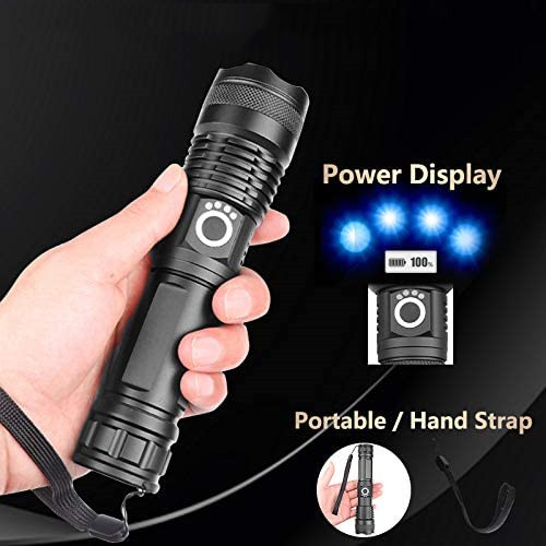 Strong Light LED Telescopic Zoom USB Charging Outdoor Searchlight