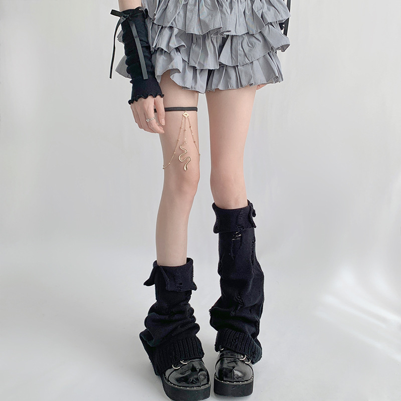 Girl Summer Thin Ripped Calf Socks