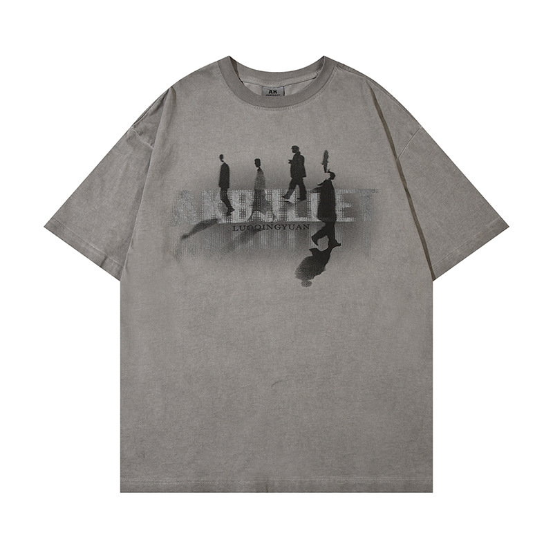 Dark Depressed Short-sleeved T-shirt For Men