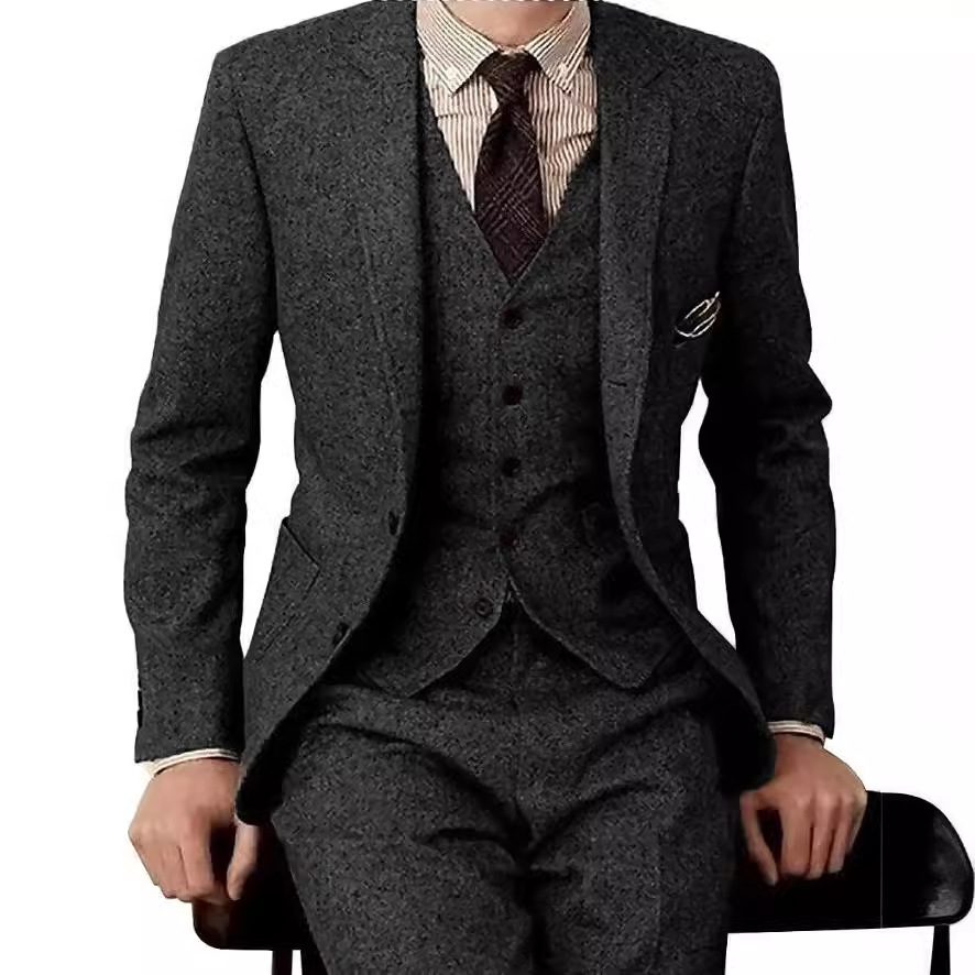 Men's Suit Three-piece Fashion Woolen