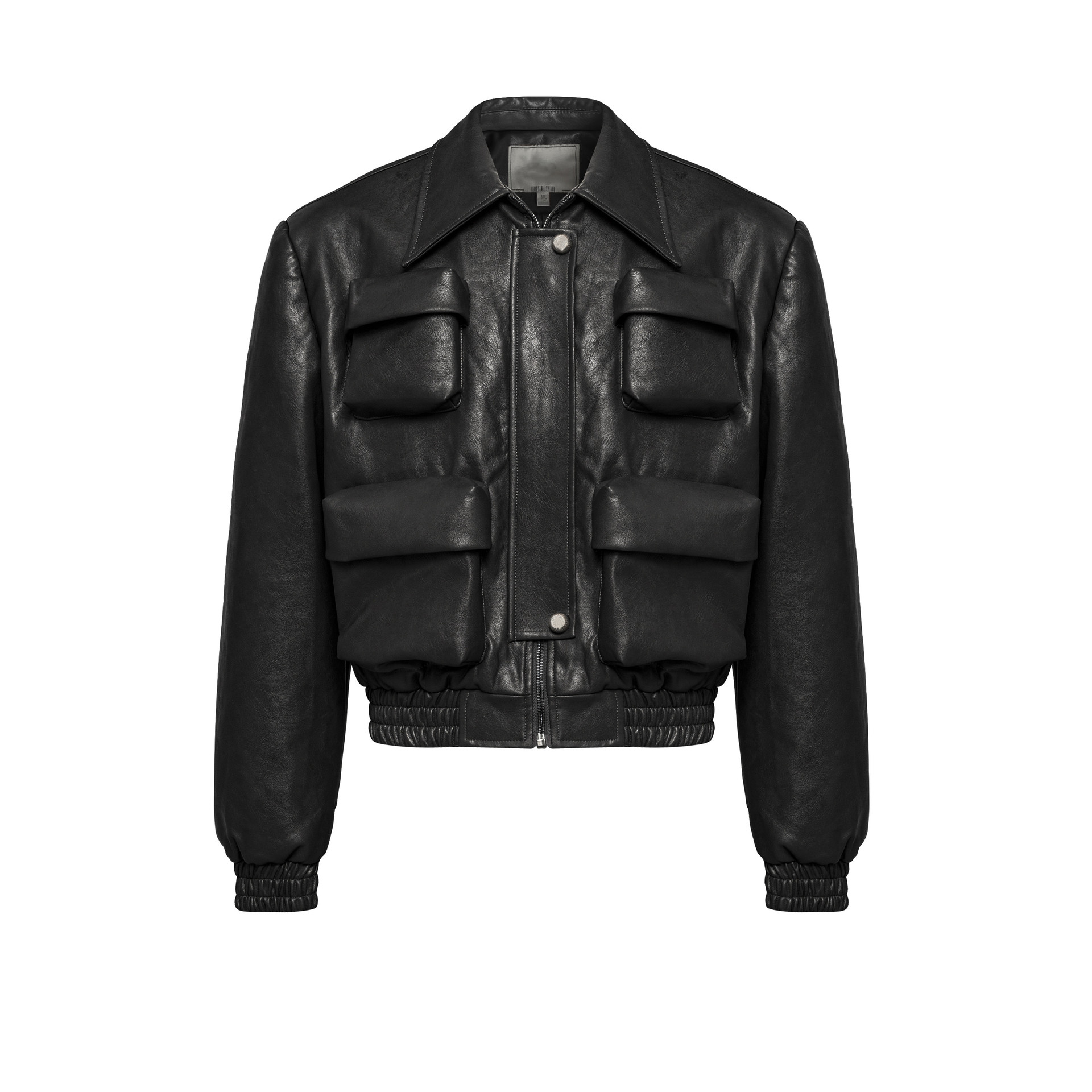 Short Multi-pocket Profile Design Spring And Autumn Leather Jacket Men's