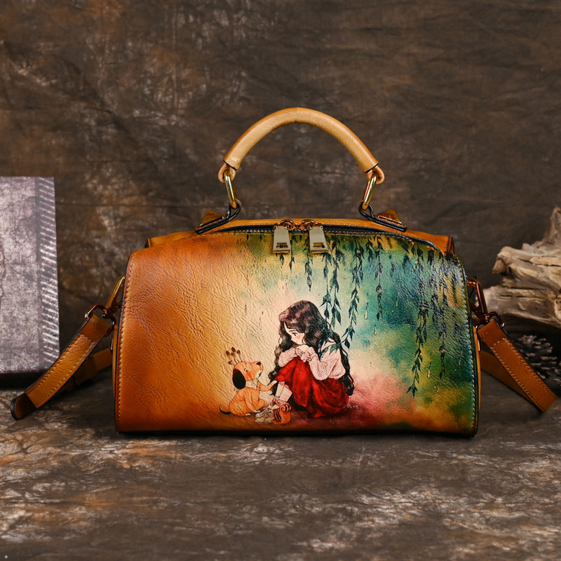 Handdrawn Gradient Women's Handheld Multifunctional Single Shoulder