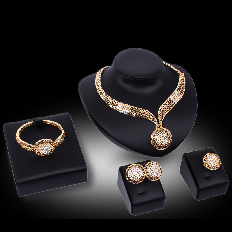 Necklace Earrings Ring Jewelry Four Piece Set