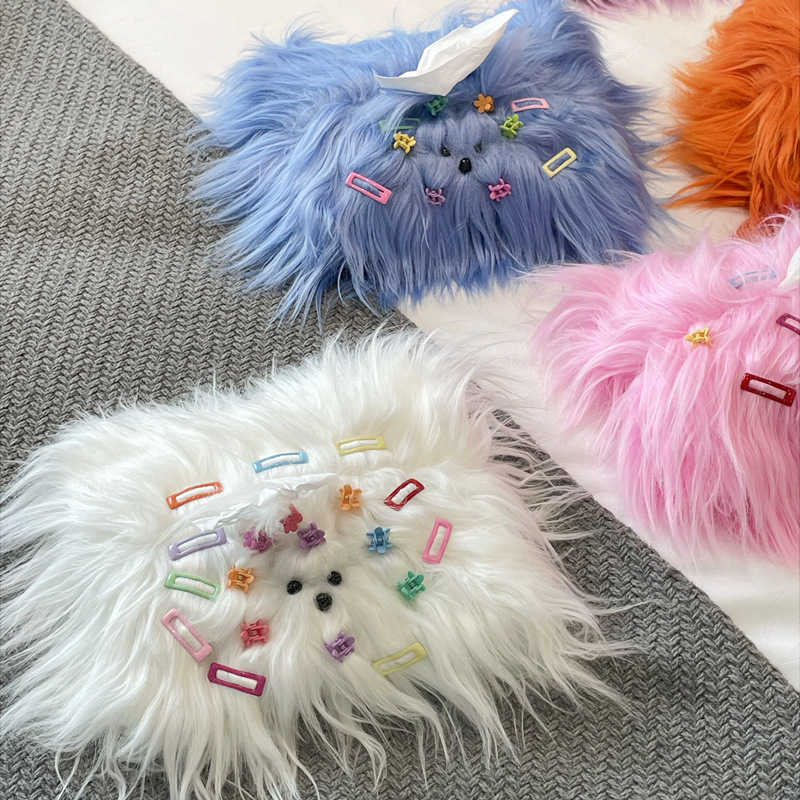 Dopamine Creative Cute Long Haired Dog Living Room Car Drawing Box