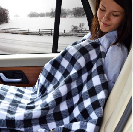Explosion Red Plaid Series Warm 12v Car Heating Blanket For Autumn And