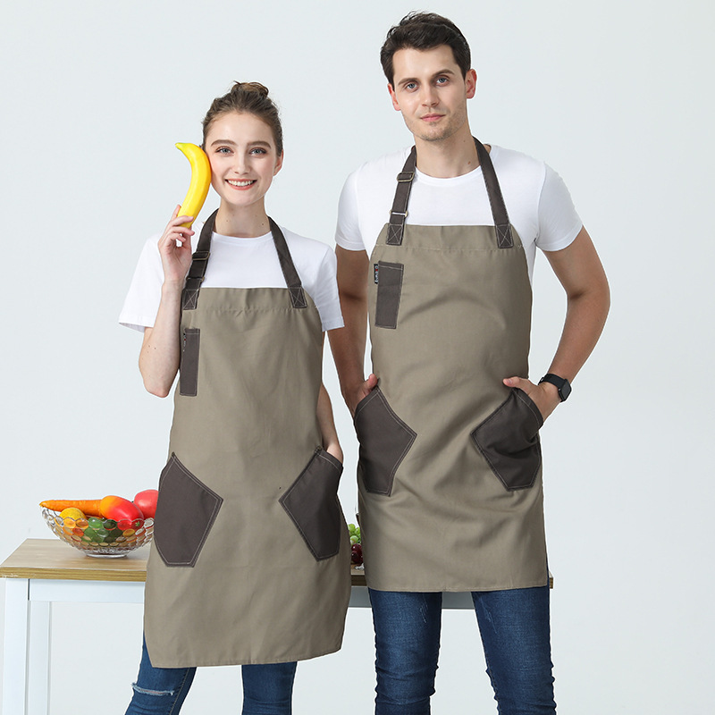 Canvas Apron Milk Tea And Coffee Pot Restaurant Kitchen Work Clothes