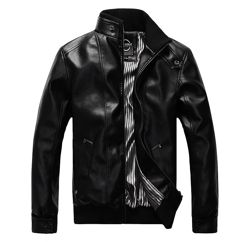 Fashion Brand Casual PU Leather Jacket Youth All-match Men