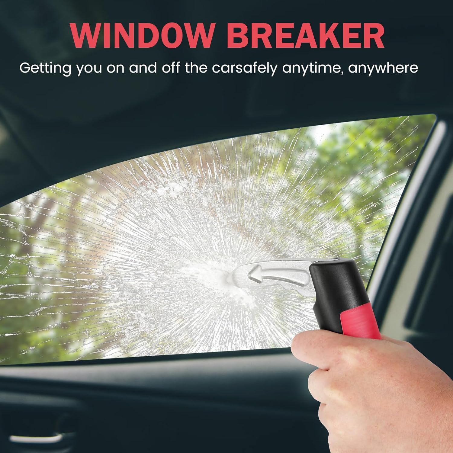 Car Door Assist Handle 2-in-1 Multifunctional Support Window Breaker