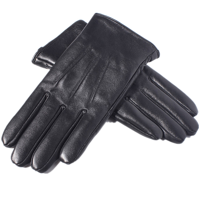 Leather Gloves Men Winter Warmth Thickened Plus Velvet Touch Screen