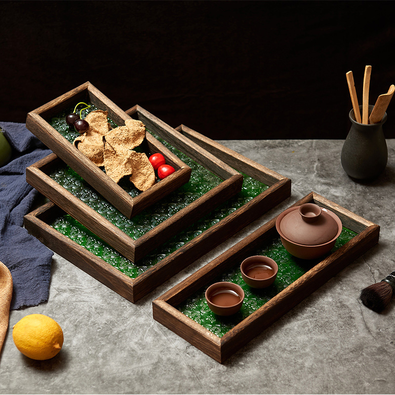 Home Fashion Personality Retro Green Begonia Tray